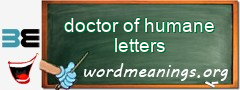 WordMeaning blackboard for doctor of humane letters